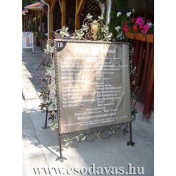 Kovácsoltvas szétnyitható hirdetőtábla 