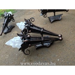 Kovácsoltvas fáklya lámpa dupla