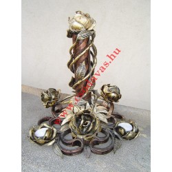 Kovácsoltvas rózsás füstölőtartó F001