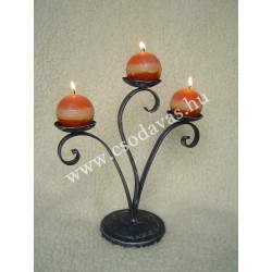 Kovácsoltvas 3 ágú gyertyatartó GY042