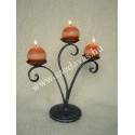 Kovácsoltvas 3 ágú gyertyatartó GY042