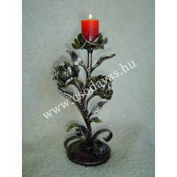 kovácsoltvas 3 rózsás gyertyatartó GY004