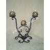 Kovácsoltvas 3 ágú gyertyatartó GY044