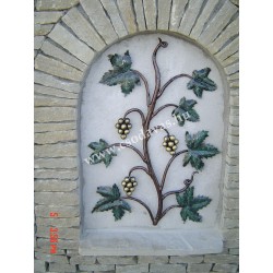 kovácsoltvas szőlős ablak, vakablak dísz