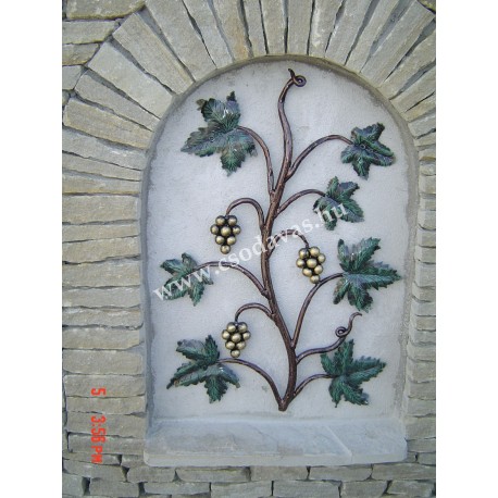 kovácsoltvas szőlős ablak, vakablak dísz