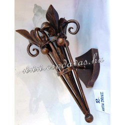  Üvegbúrás kovácsoltvas fáklyalámpa